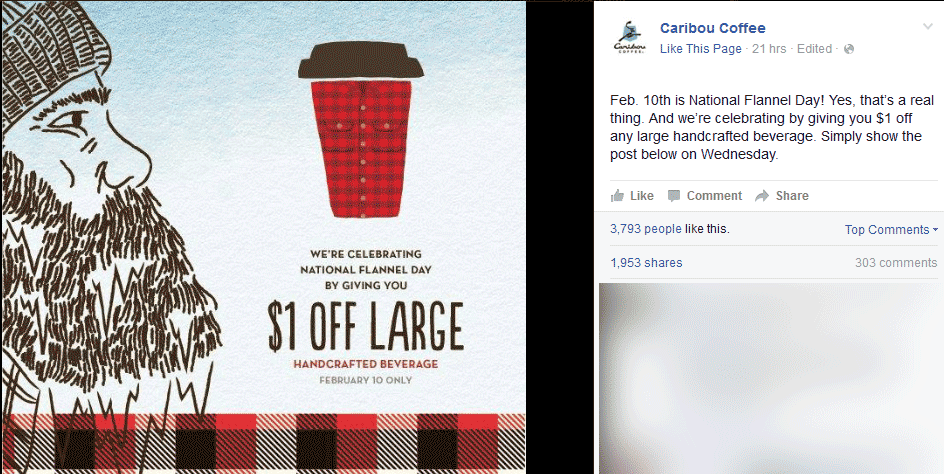 Caribou Coffee Coupon April 2024 Shave a buck of your large at Caribou Coffee