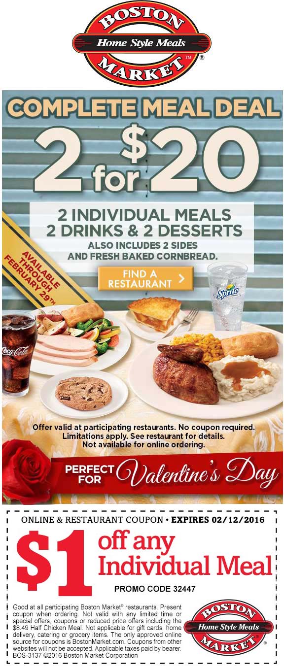 Boston Market July 2021 Coupons and Promo Codes 🛒