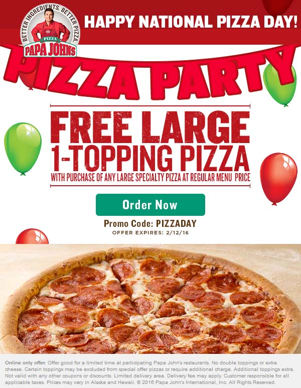 42 papa john's medium pizza coupon