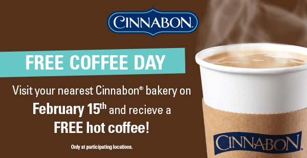 Cinnabon Coupon April 2024 Free coffee Monday at Cinnabon