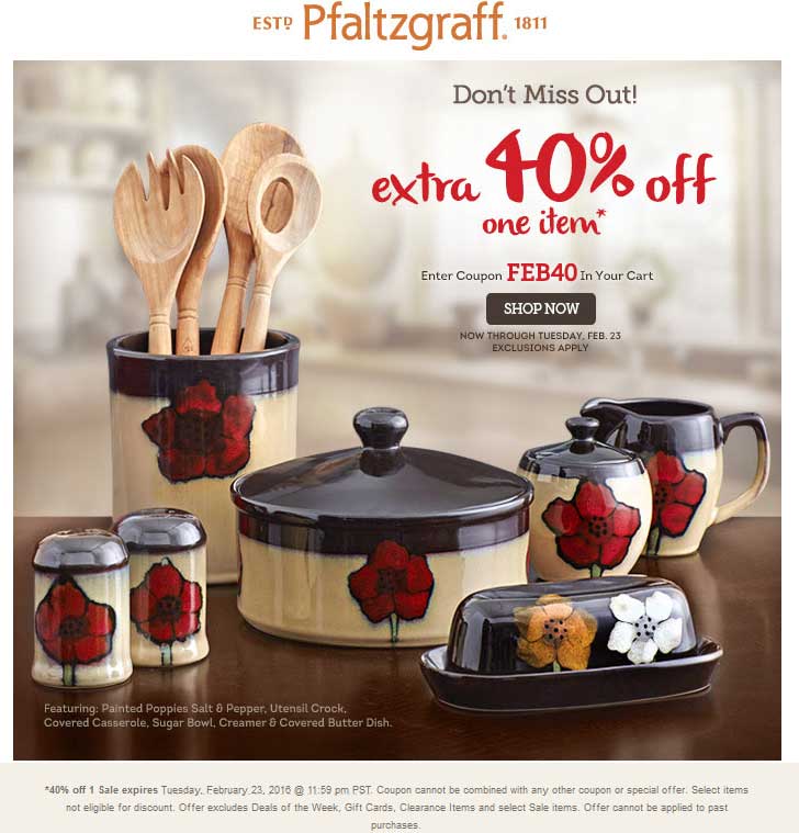 Pfaltzgraff coupons & promo code for [May 2024]