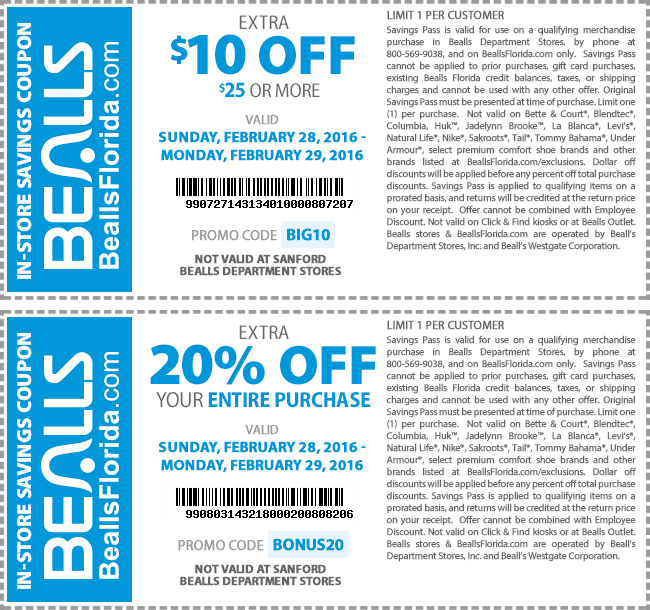 Bealls Coupon April 2024 $10 off $25 & more at Bealls, or online via promo code BIG10