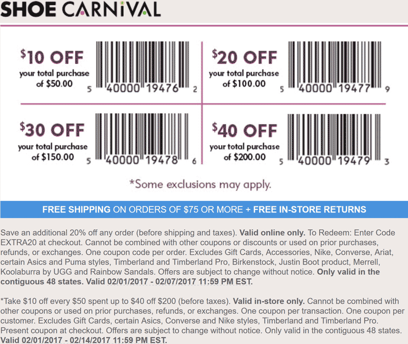 Shoe Carnival coupons & promo code for [May 2024]