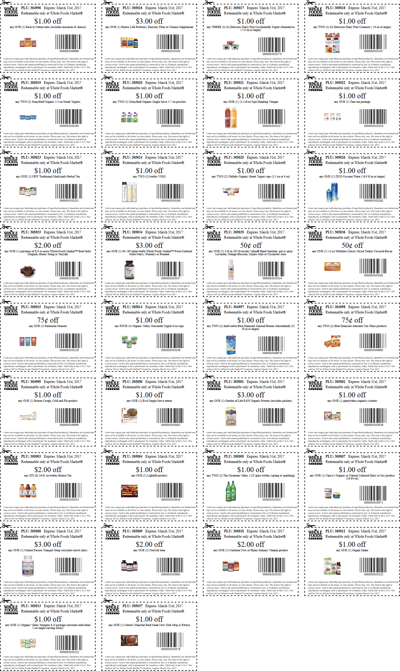 Whole Foods Coupon March 2024 Various grocery coupons at Whole Foods