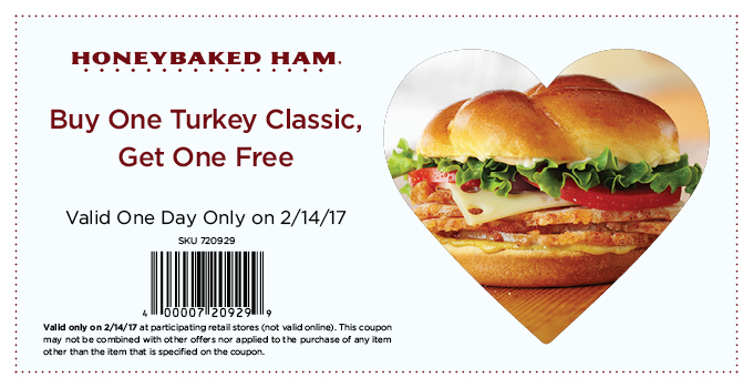 HoneyBaked Coupon April 2024 Second turkey classic sandwich free today at HoneyBaked Ham
