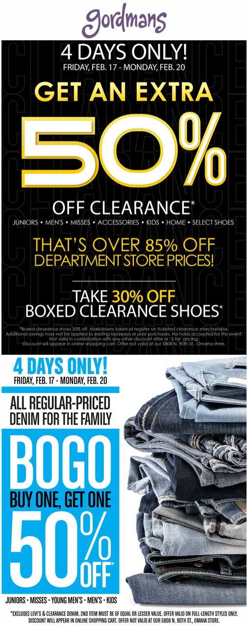 Gordmans Coupon April 2024 Extra 50% off clearance & more at Gordmans, ditto online