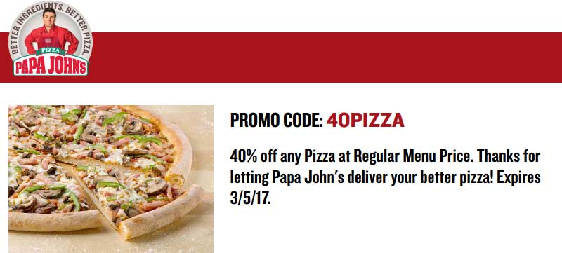 Papa Johns coupons & promo code for [April 2024]