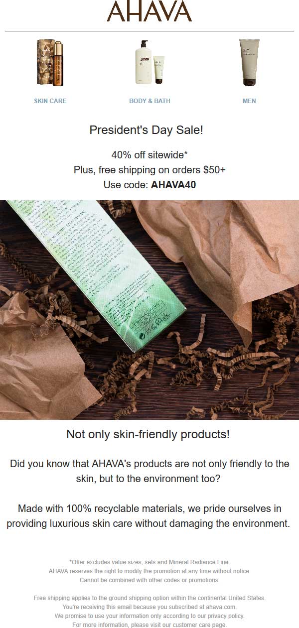 Ahava coupons & promo code for [April 2024]