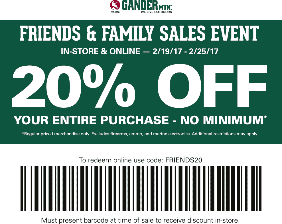 Gander Mountain coupons & promo code for [April 2024]