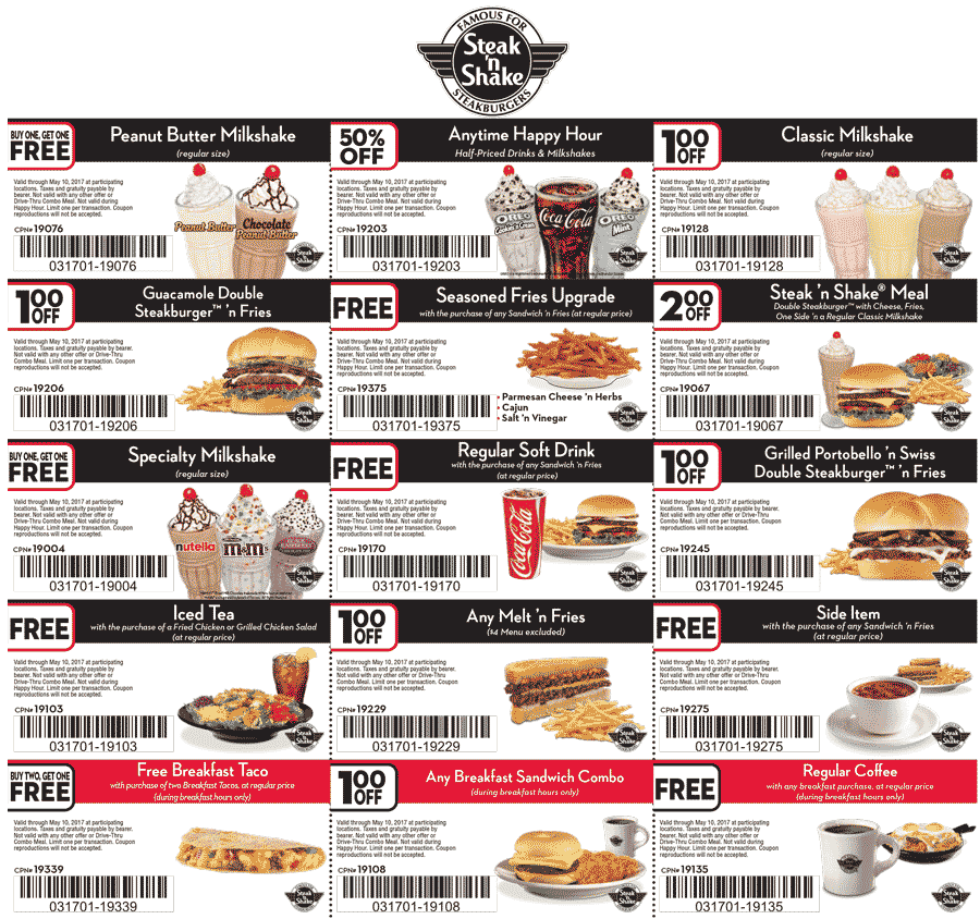Steak N Shake May 2021 Coupons And Promo Codes 