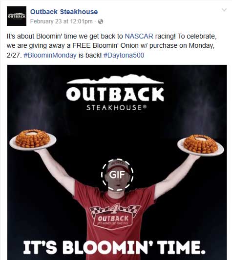Outback Steakhouse Coupon April 2024 Free bloomin onion with your order Monday at Outback Steakhouse