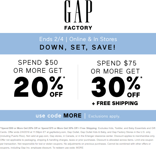 gap factory free shipping promo code