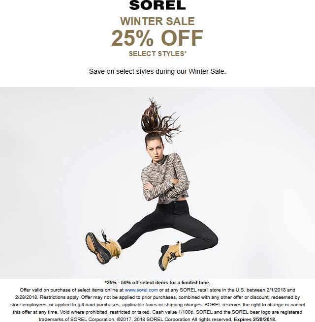 Sorel December 2020 Coupons and Promo 