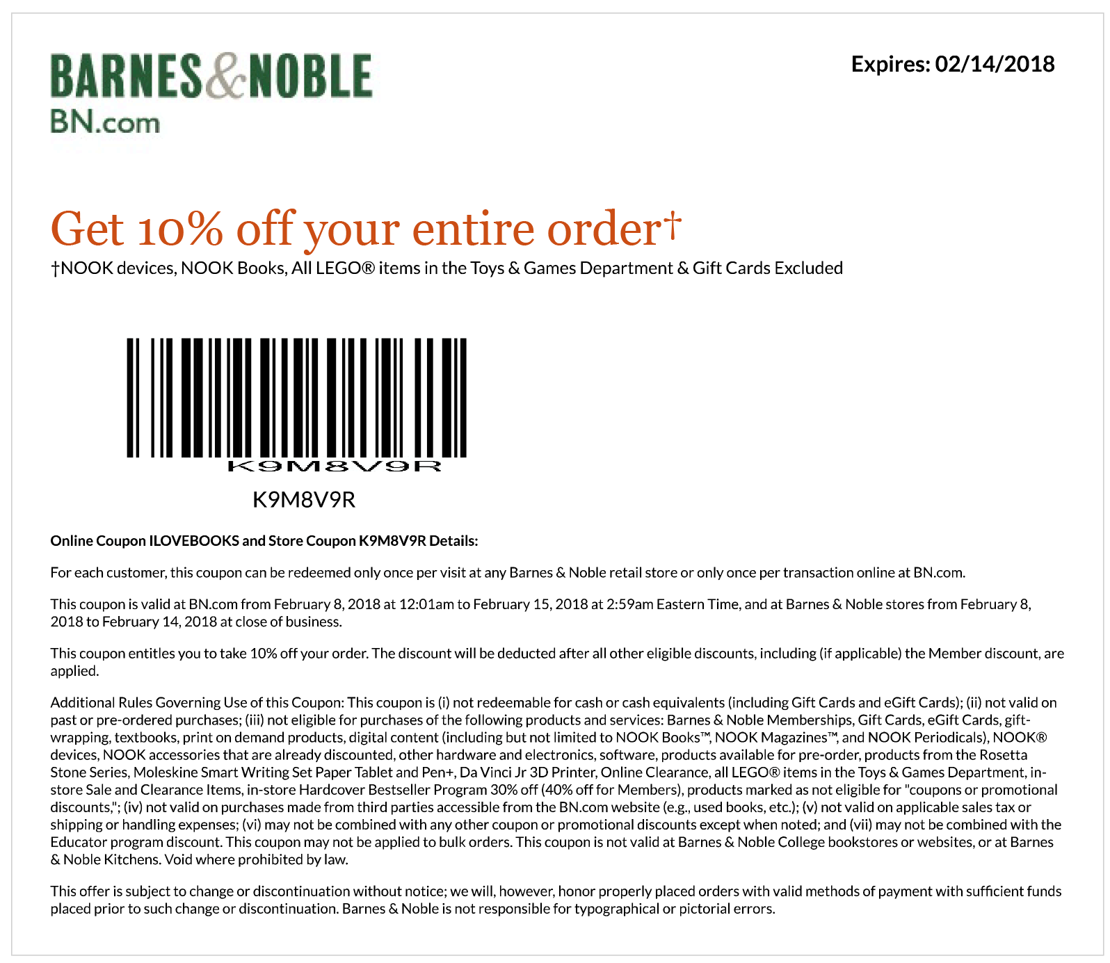 Barnes & Noble coupons & promo code for [May 2024]