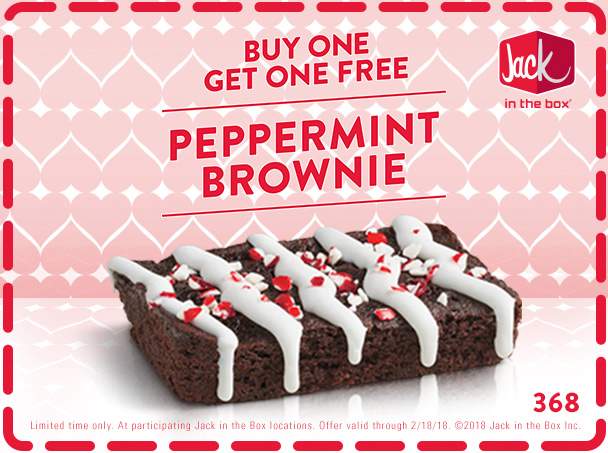 Jack in the Box Coupon April 2024 Second peppermint brownie free at Jack in the Box restaurants