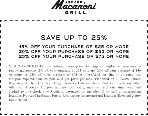 Macaroni Grill coupons & promo code for [April 2024]