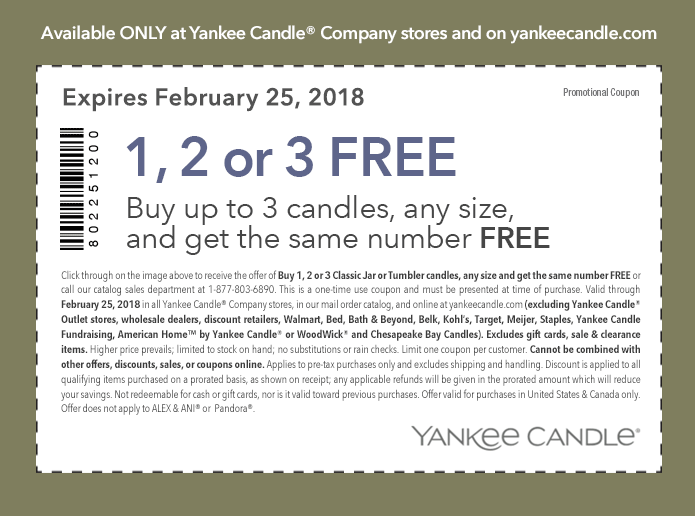 Yankee Candle Coupon April 2024 Second candle free at Yankee Candle, ditto online