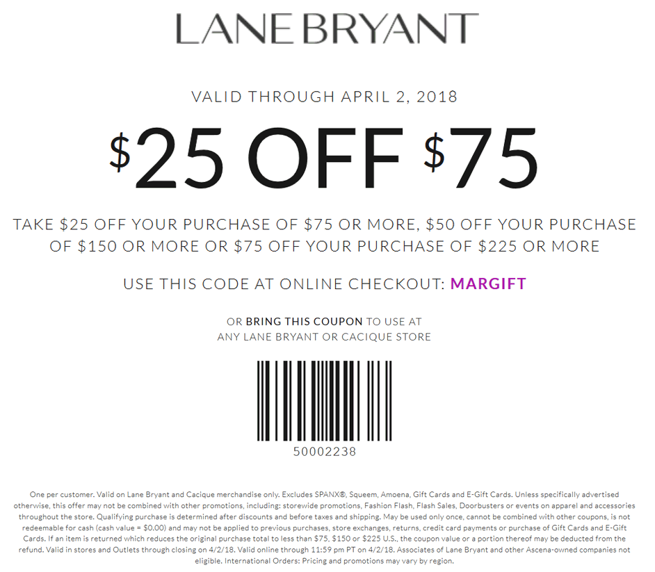 Lane Bryant coupons & promo code for [April 2024]