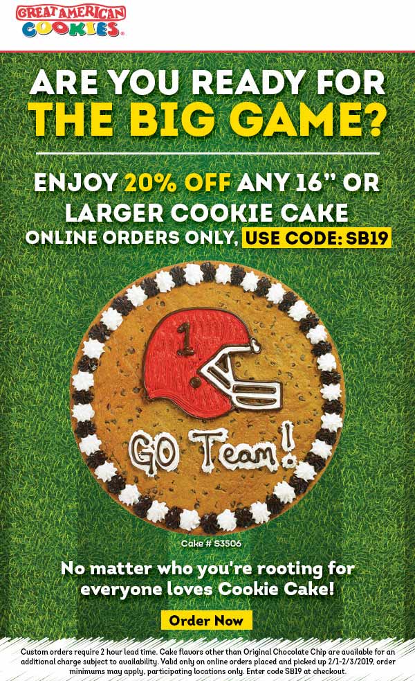 Great American Cookie coupons & promo code for [May 2022]