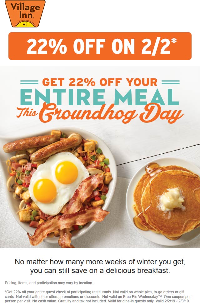 Village Inn coupons & promo code for [January 2022]