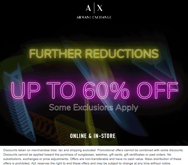 Armani Exchange coupons & promo code for [May 2022]