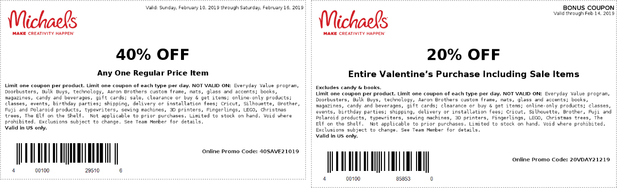 Michaels coupons & promo code for [January 2022]