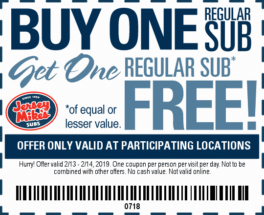Jersey Mikes coupons & promo code for [January 2022]