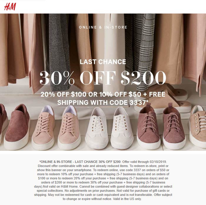 H&M coupons & promo code for [January 2022]