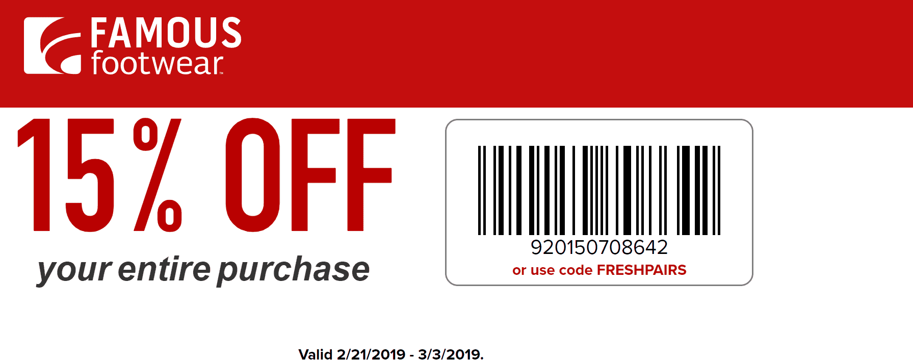 Famous Footwear coupons & promo code for [October 2022]