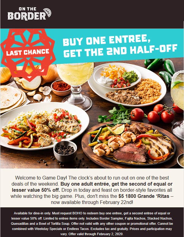 On The Border coupons & promo code for July 2025