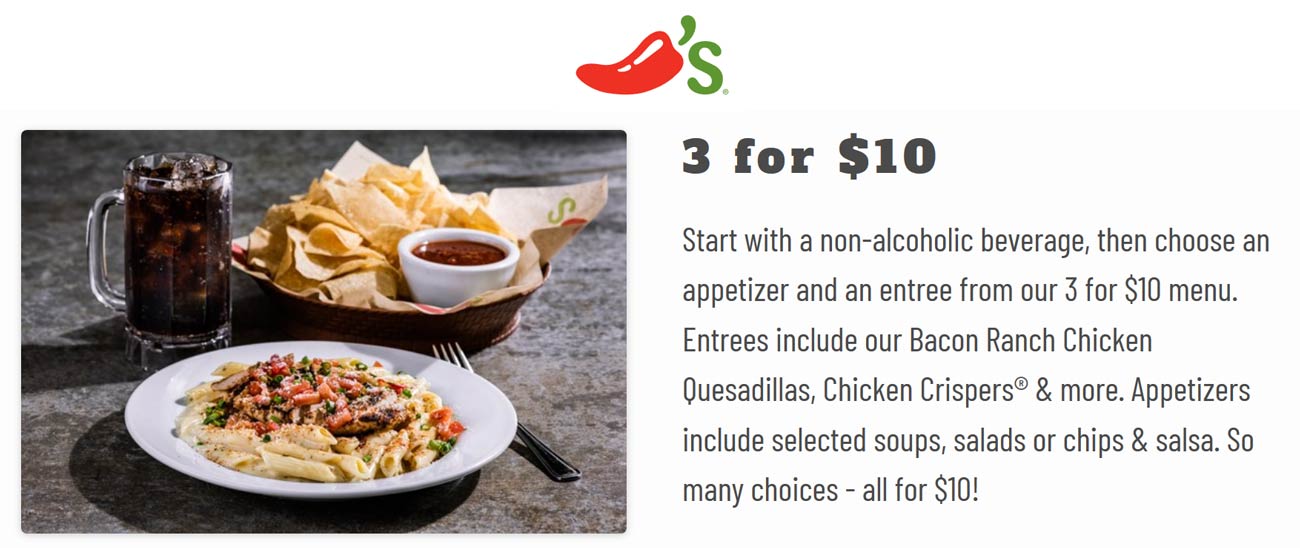 Chilis coupons & promo code for July 2025