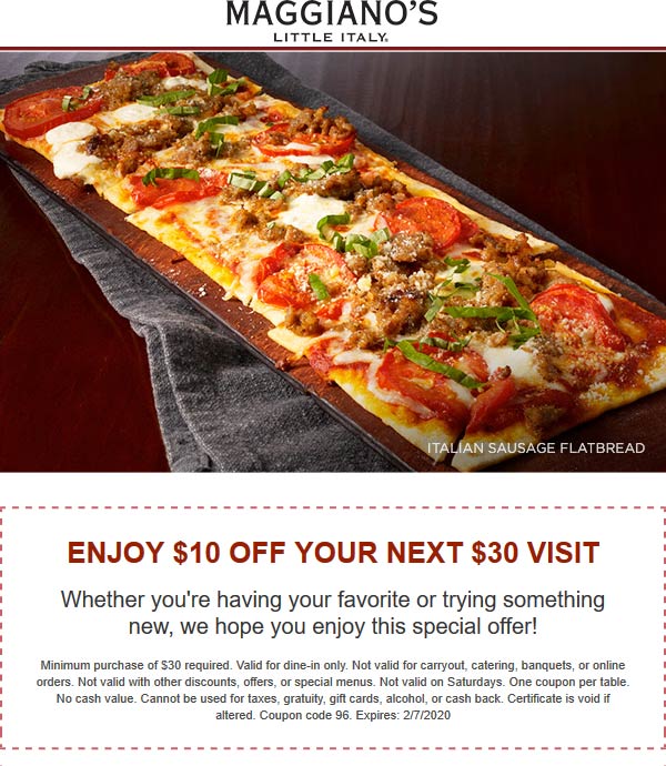 Maggianos Little Italy coupons & promo code for [September 2022]