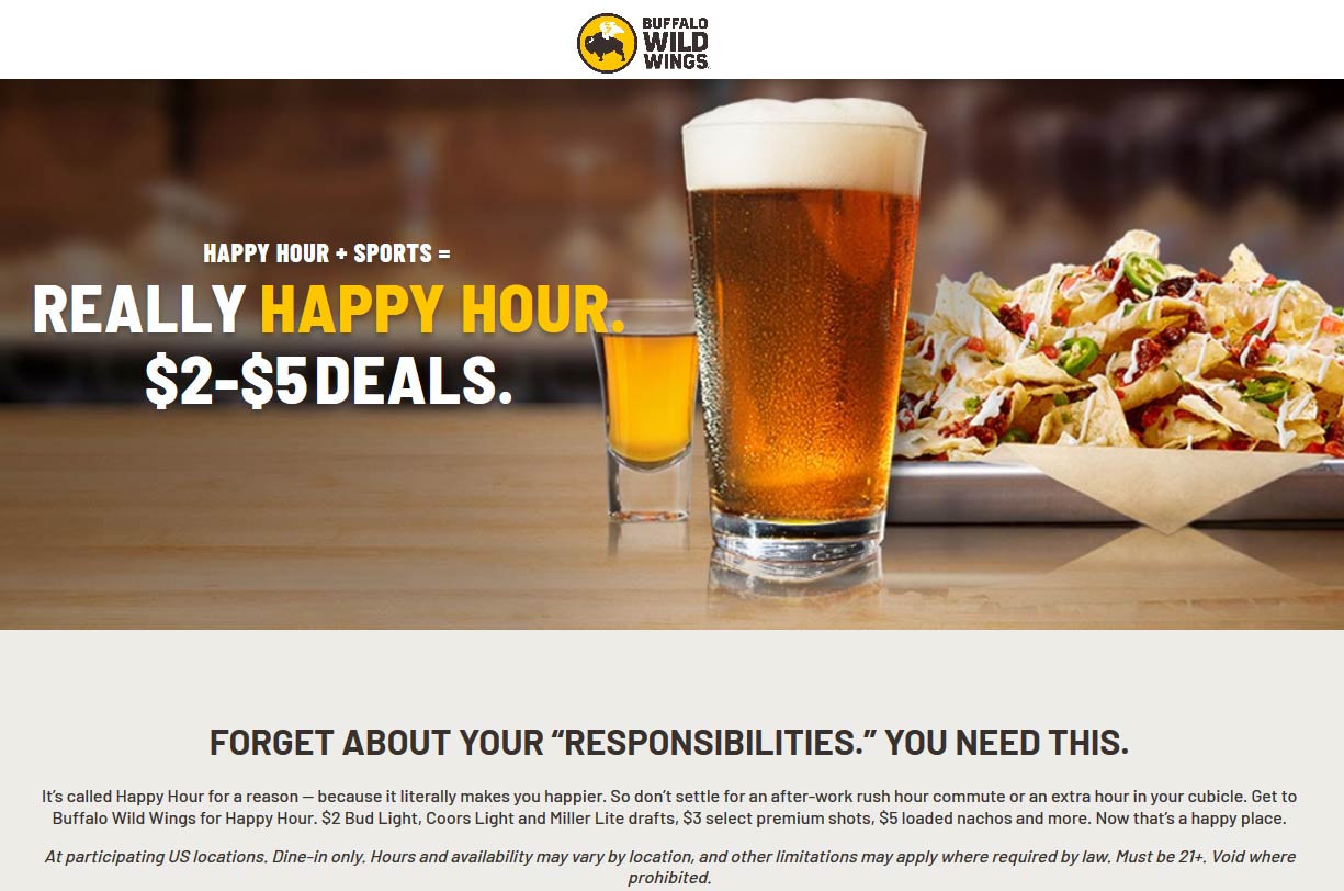 Buffalo Wild Wings coupons & promo code for July 2025