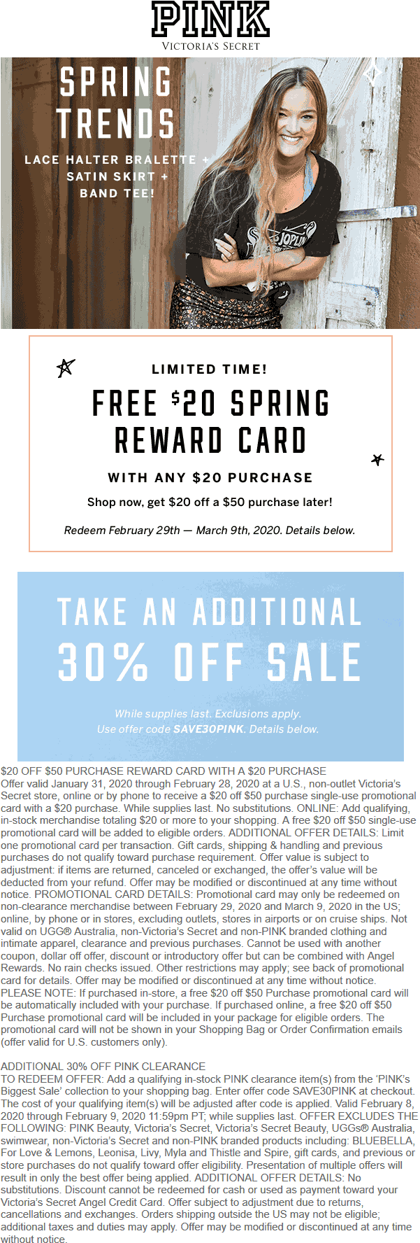 PINK coupons & promo code for June 2025