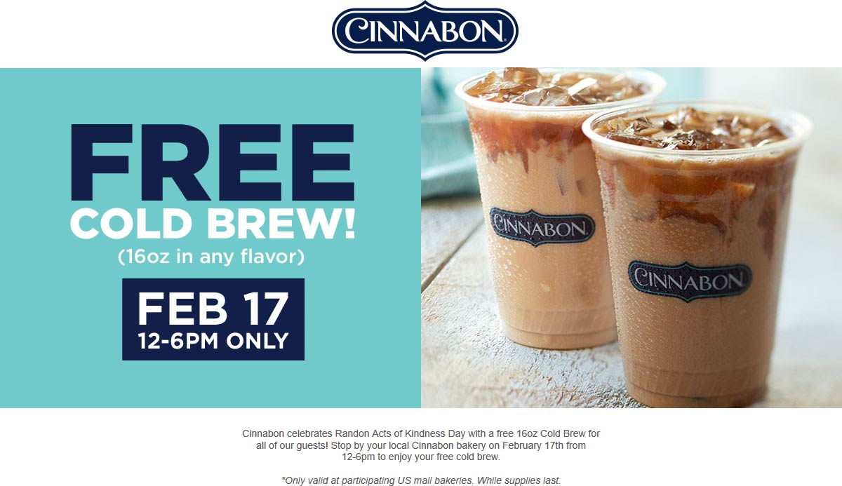 Cinnabon coupons & promo code for July 2025