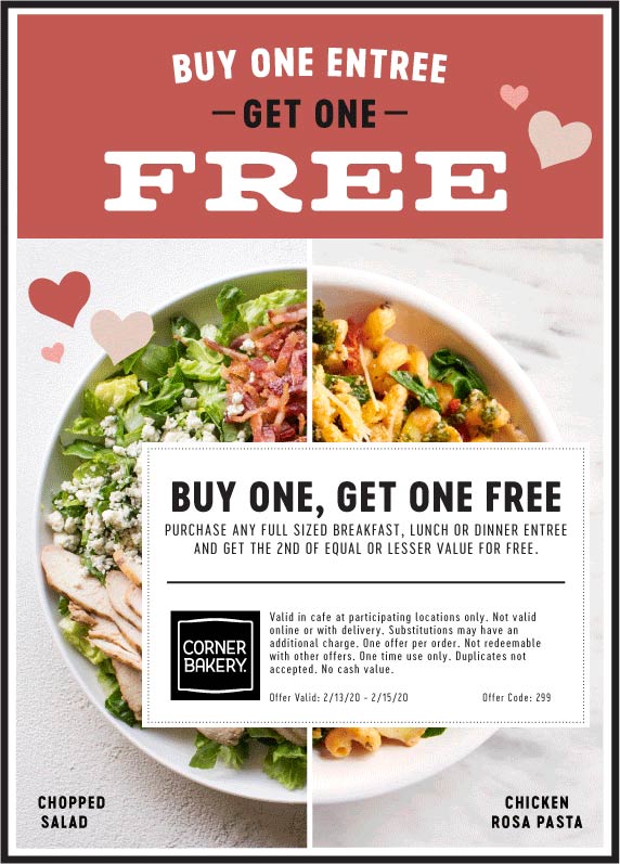 Corner Bakery coupons & promo code for July 2025