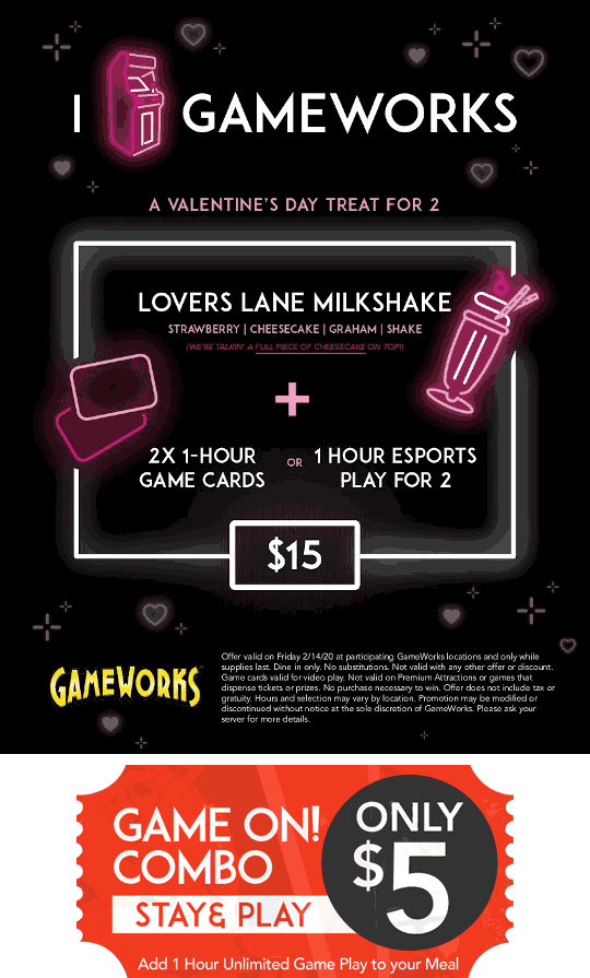Gameworks coupons & promo code for July 2025