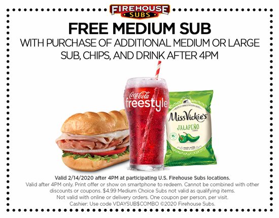 Firehouse Subs coupons & promo code for [May 2022]