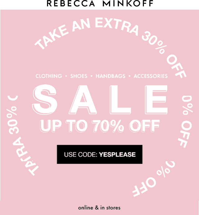 Rebecca Minkoff coupons & promo code for July 2025