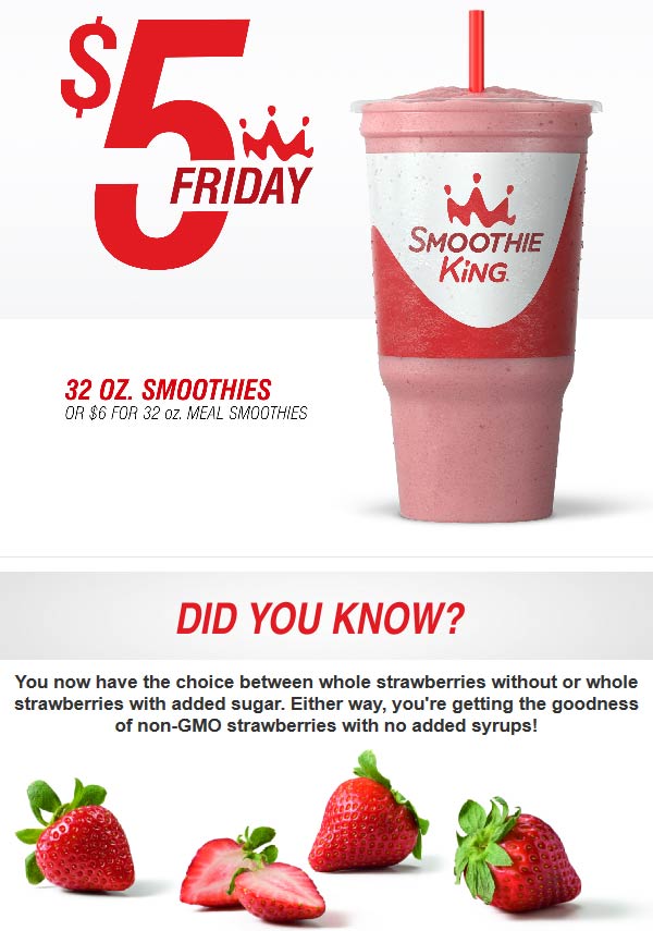 Smoothie King coupons & promo code for [October 2022]