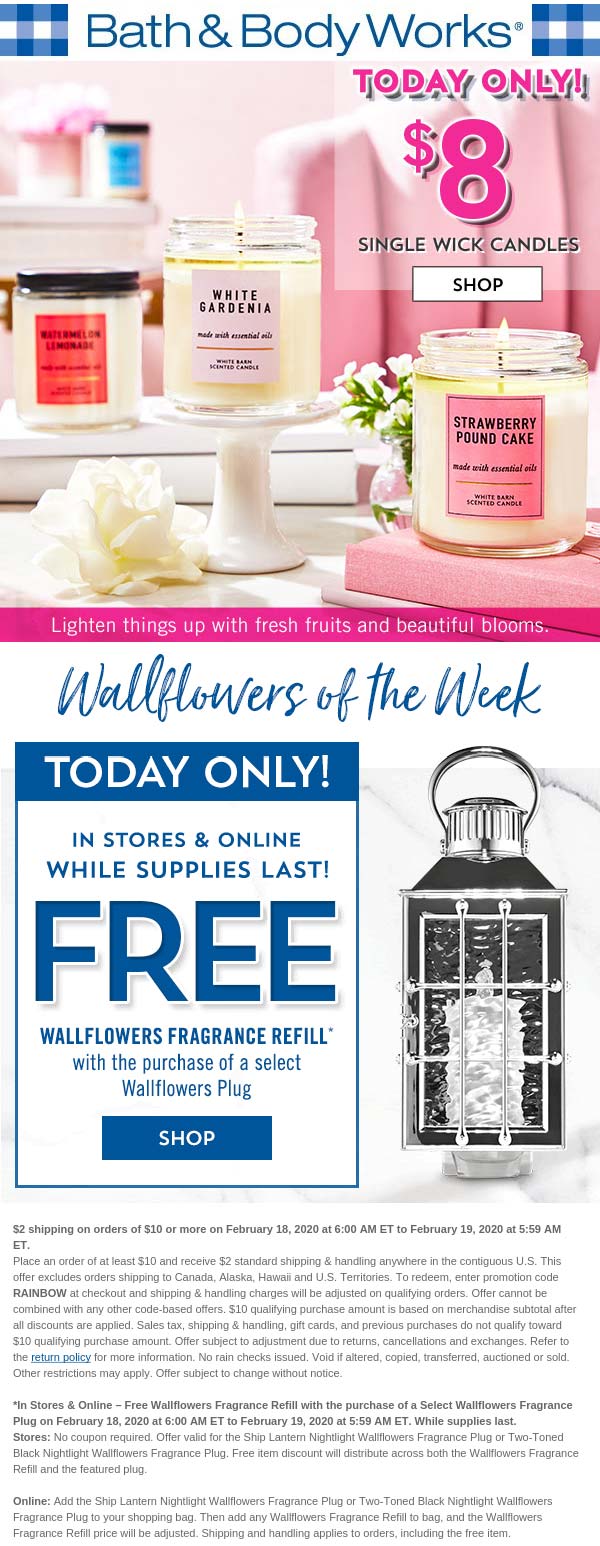 Bath & Body Works coupons & promo code for July 2025