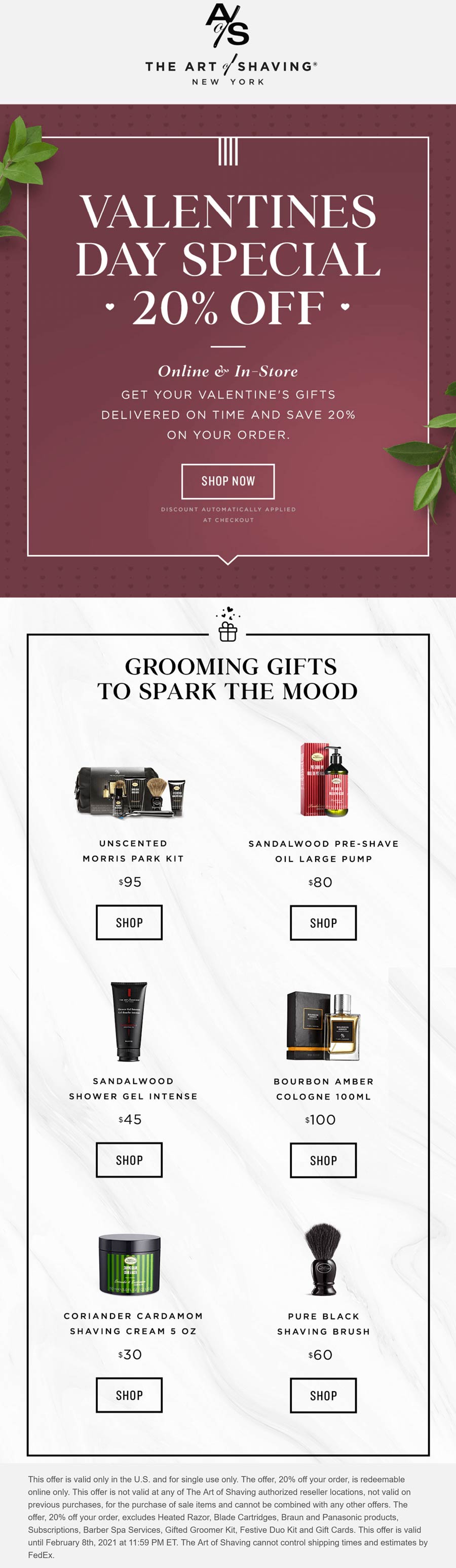 The Art of Shaving stores Coupon  20% off at The Art of Shaving, ditto online #theartofshaving 