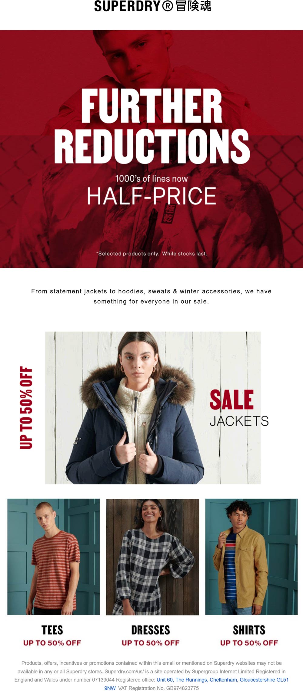 Superdry stores Coupon  50% off thousands of lines at Superdry #superdry 