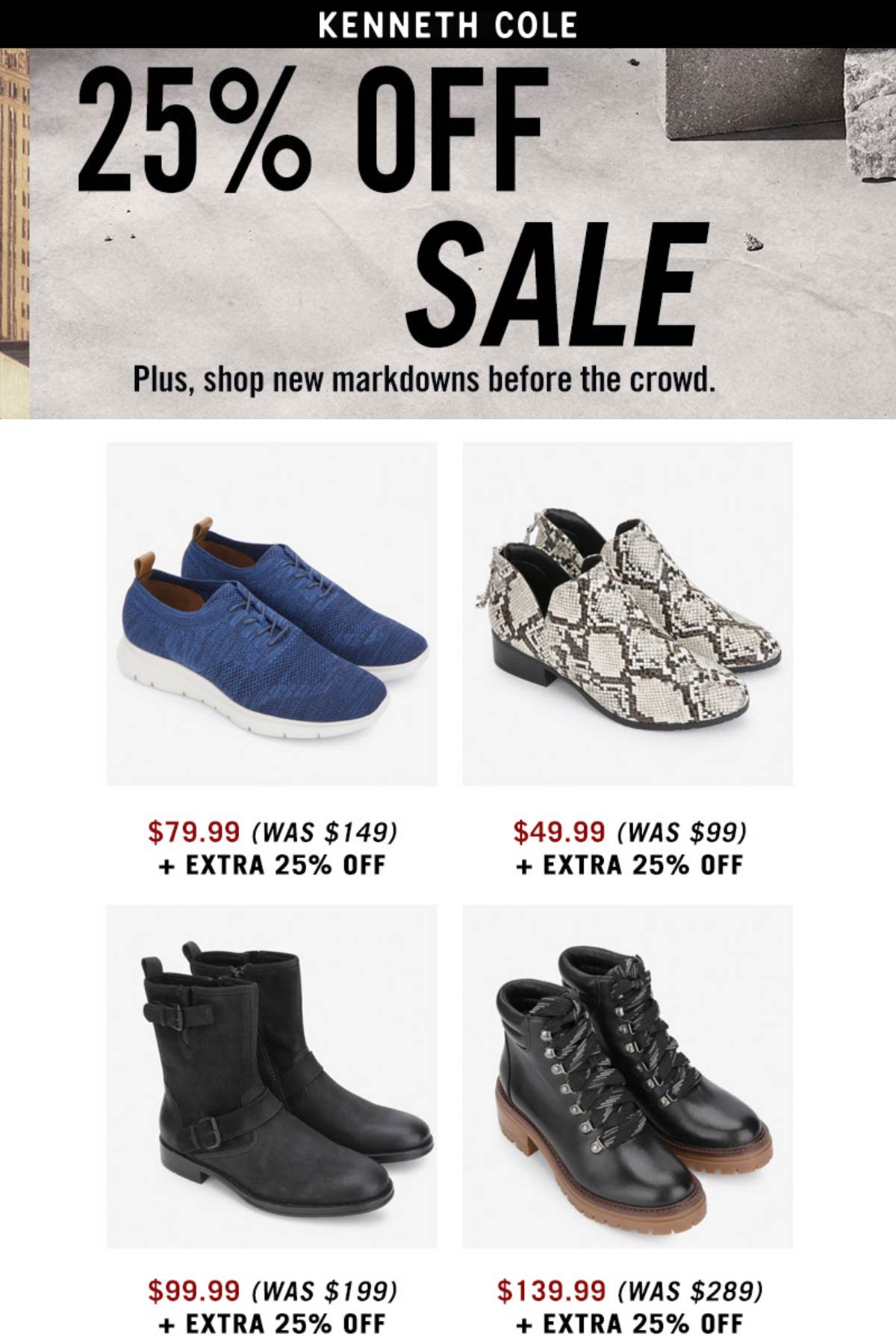 Kenneth Cole stores Coupon  Extra 25% off sale items at Kenneth Cole #kennethcole 