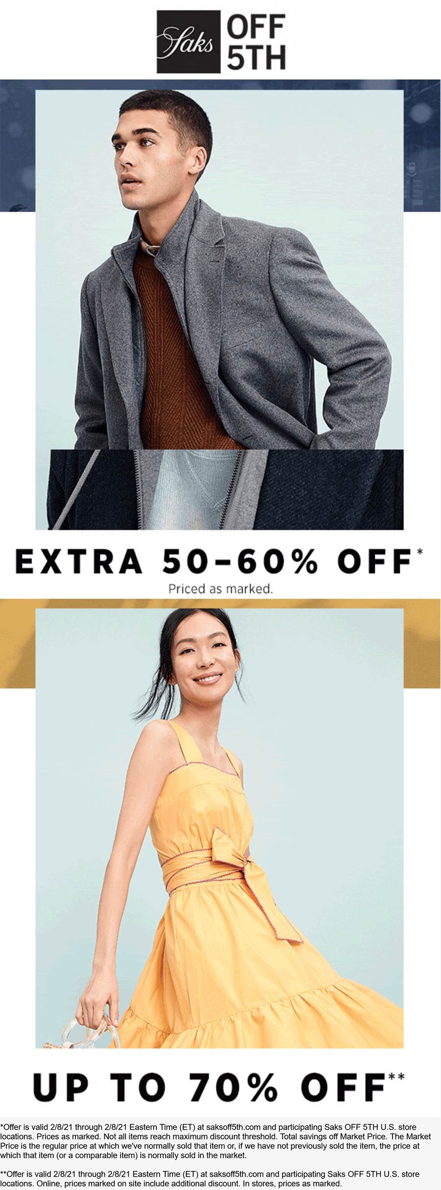 OFF 5TH stores Coupon  Extra 50-60% off classics today at Saks OFF 5TH #off5th 