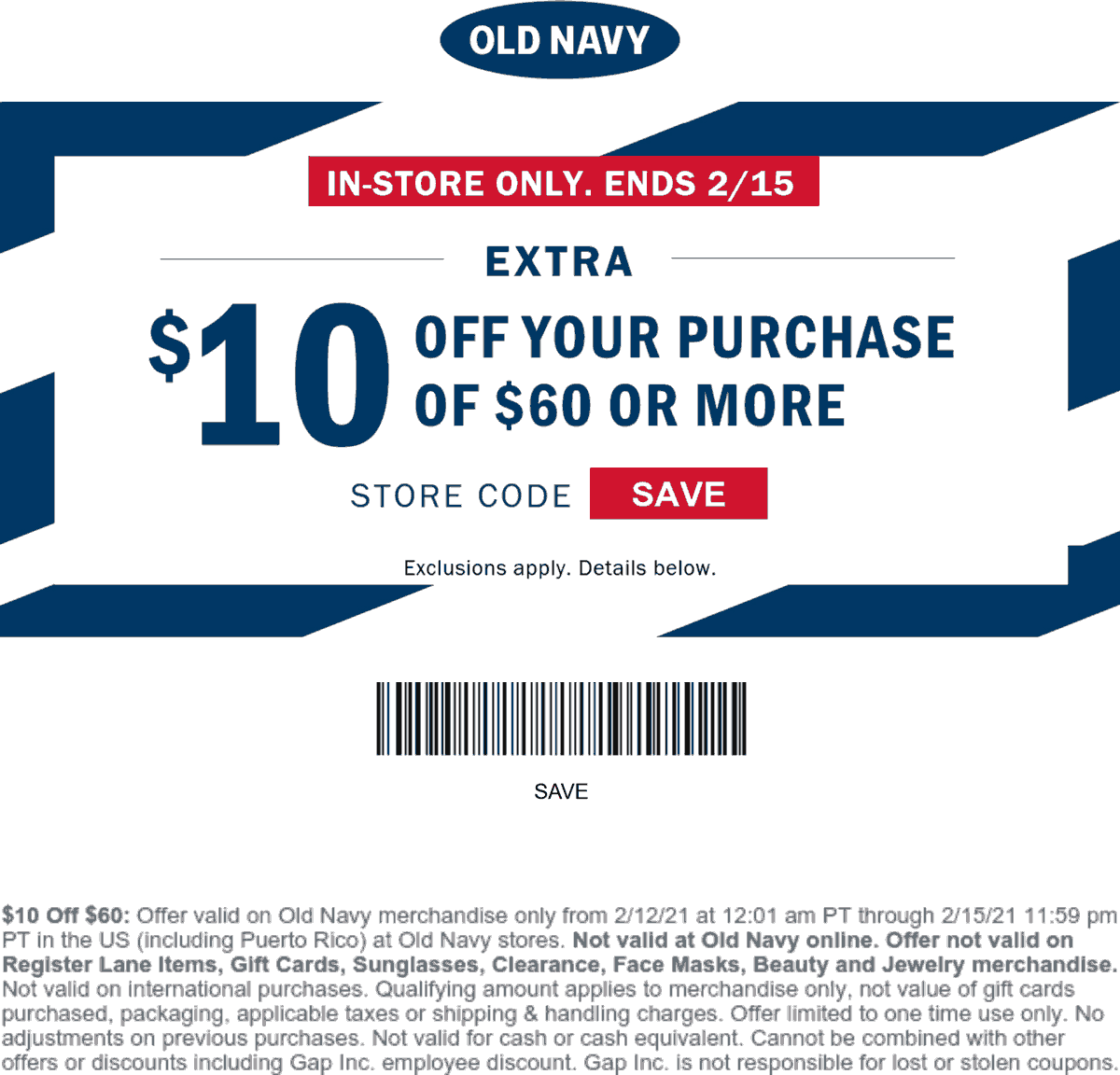 Old Navy stores Coupon  $10 off $60 today at Old Navy #oldnavy 
