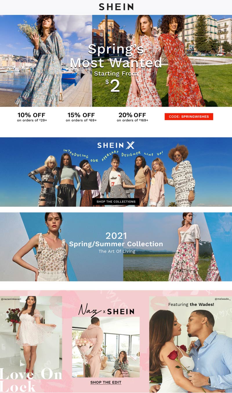 1020 off at SHEIN via promo code SPRINGWISHES shein The Coupons App®