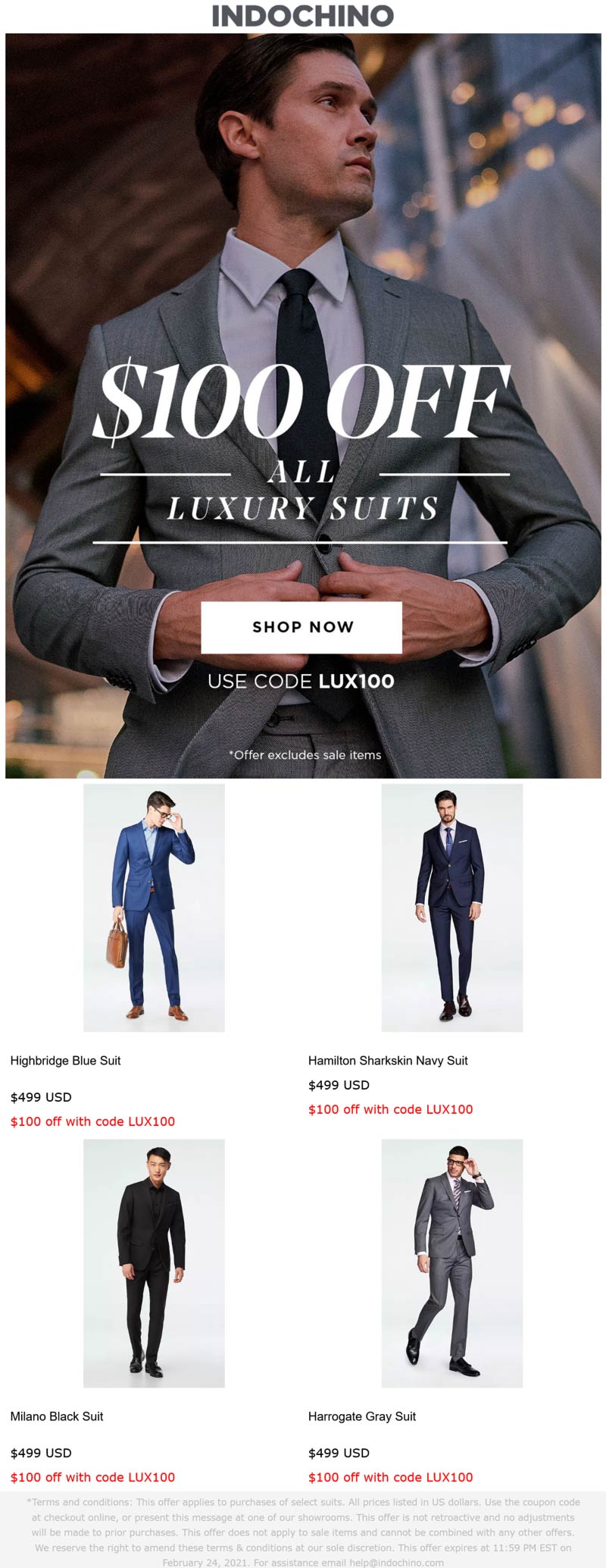 Indochino stores Coupon  $100 off all suits today at Indochino via promo code LUX100 #indochino 