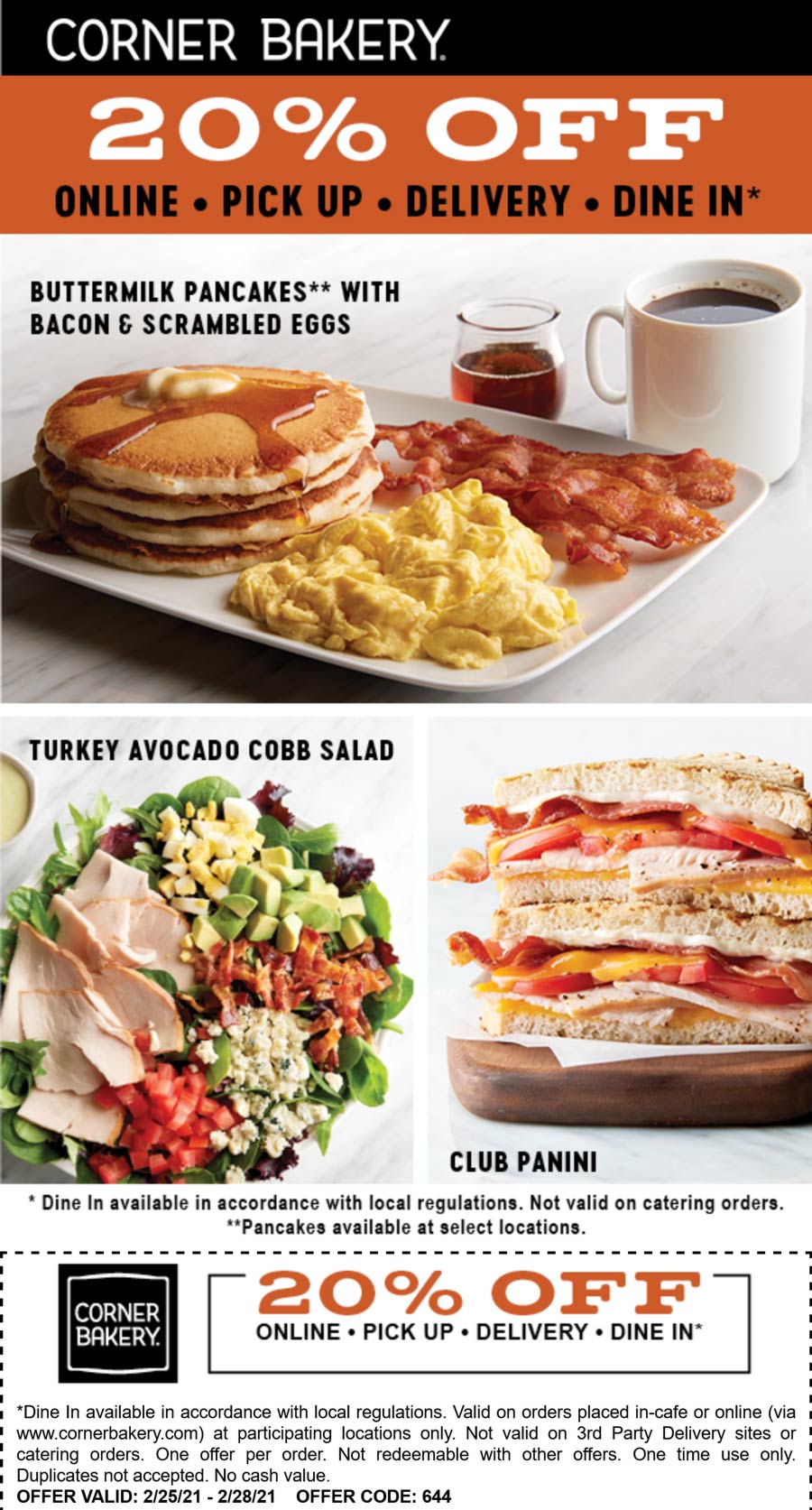 Corner Bakery February 2024 Coupons and Promo Codes 🛒