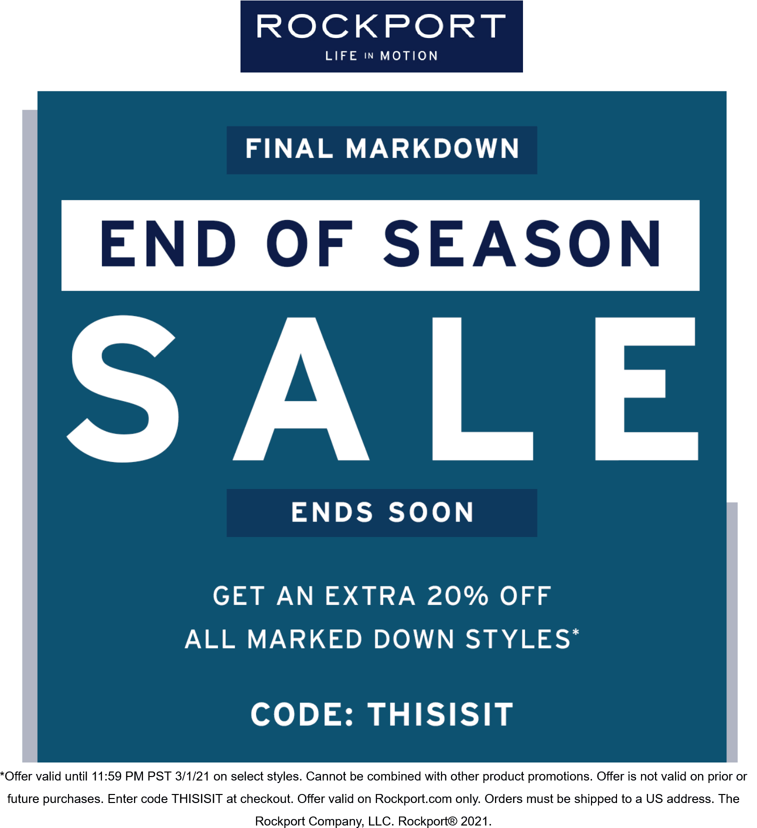 Rockport coupons & promo code for July 2025